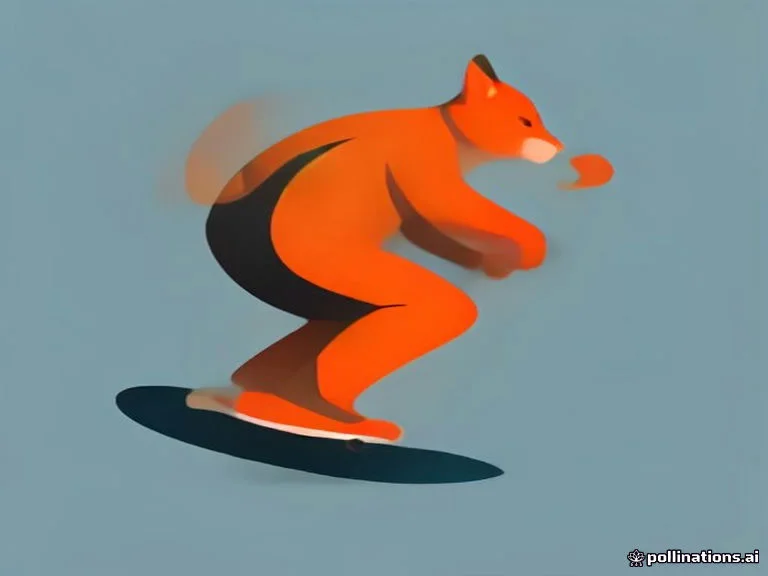 Flat Vector Cartoon: cat riding a skateboard, AI-generated illustration