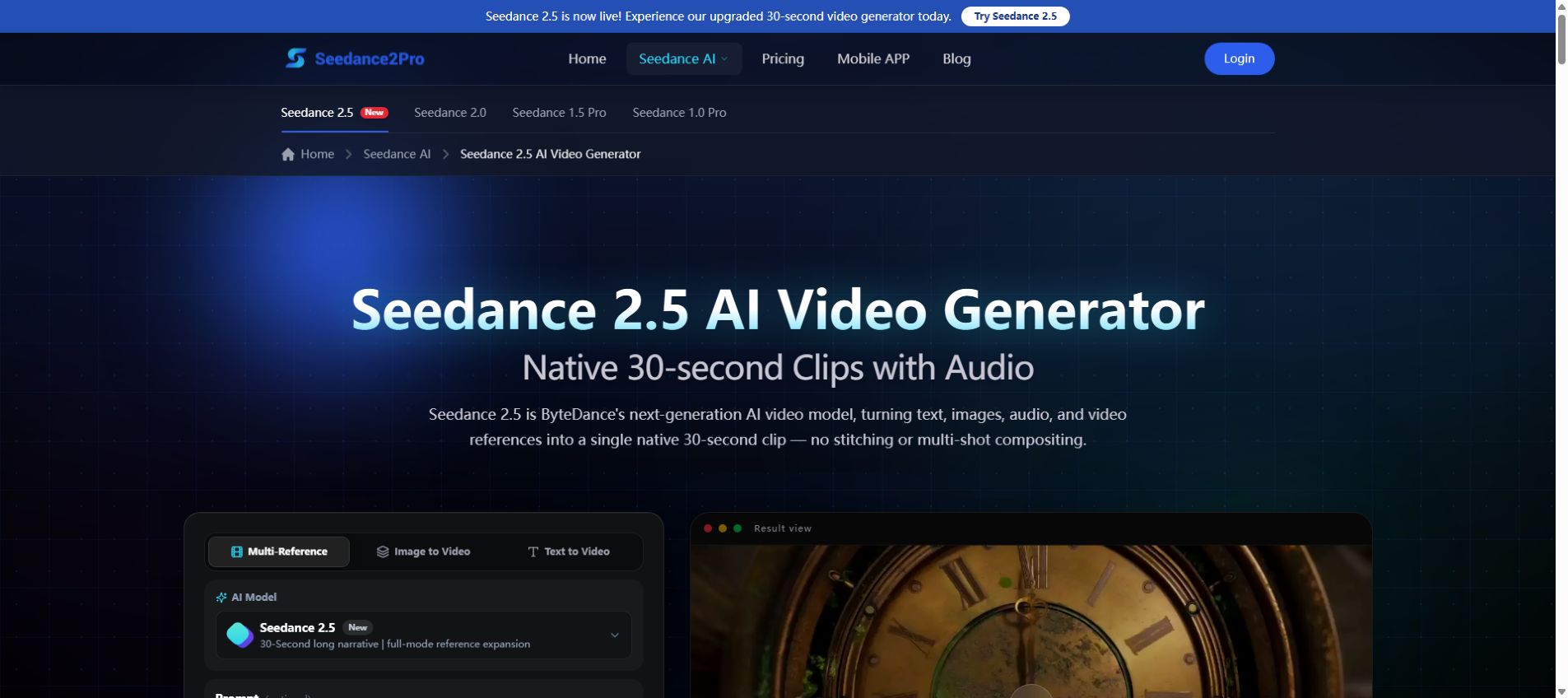 Seedance2Pro — Seedance 2.5 preview
